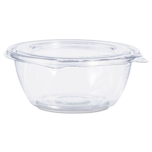 Tamper-resistant, Tamper-evident Bowls With Flat Lid, 16 Oz, 5.5" Diameter X 2.7"h, Clear, Plastic, 240/carton