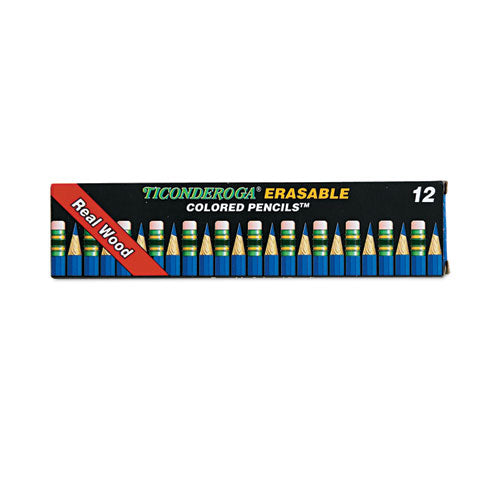 Erasable Colored Pencils, 2.6 Mm, 2b (#1), Blue Lead, Blue Barrel, Dozen