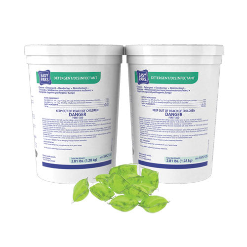 Detergent/disinfectant, Lemon Scent, 0.5 Oz Packet, 90/tub, 2 Tubs/carton
