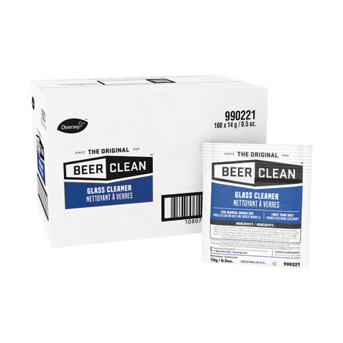 Beer Clean Glass Cleaner, Powder, 0.5 Oz Packet, 100/carton
