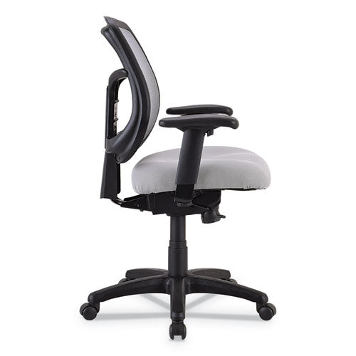 Apollo Mid-back Mesh Chair, 18.1" To 21.7" Seat Height, Silver Seat, Silver Back, Black Base