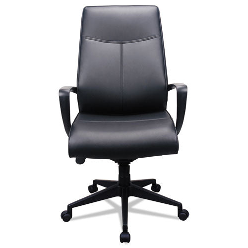 300 Leather High-back Chair, Supports Up To 250 Lb, 19.57" To 22.56" Seat Height, Black