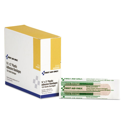 Plastic Adhesive Bandages, 1 X 3, 100/box