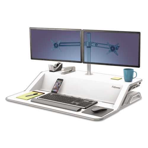 Lotus Sit-stands Workstation, 32.75" X 24.25" X 5.5" To 22.5", Black