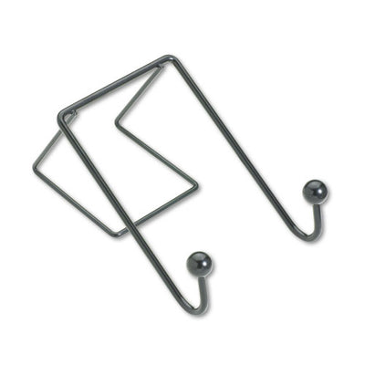 Partition Additions Wire Double-garment Hook, 4 X 5.13 X 6, Over-the Panel Mount, Black