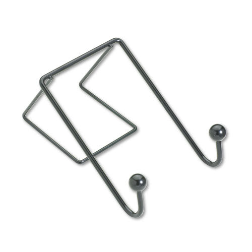 Partition Additions Wire Double-garment Hook, 4 X 5.13 X 6, Over-the Panel Mount, Black