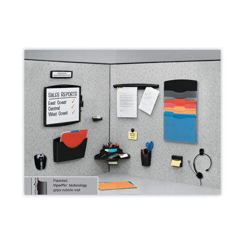 Plastic Partition Additions Nameplate, 9 X 0.75 X 2.5, Fabric Panel Mount, Dark Graphite