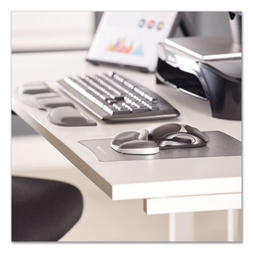 Ergonomic Memory Foam Wrist Rest With Attached Mouse Pad, 8.25 X 9.87, Black