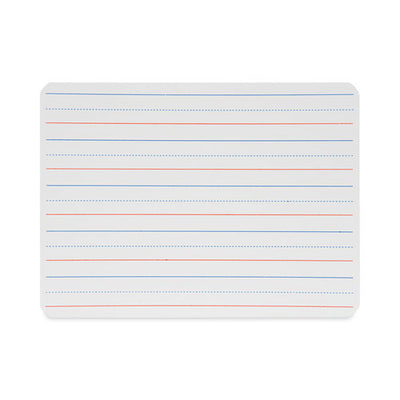 Magnetic Two-sided Red And Blue Ruled Dry Erase Board, 12 X 9, Ruled White Front/unruled White Back, 12/pack