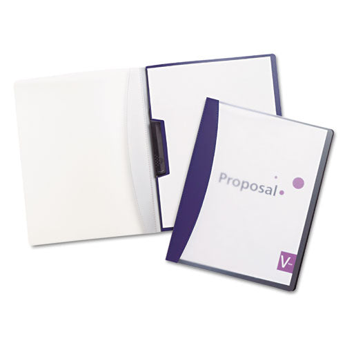 Report Cover With Hidden Swing Clip, 8.5 X 11, Frosted/black