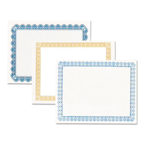Archival Quality Parchment Paper Certificates, 11 X 8.5, Horizontal Orientation, Natural With White Diplomat Border, 50/pack