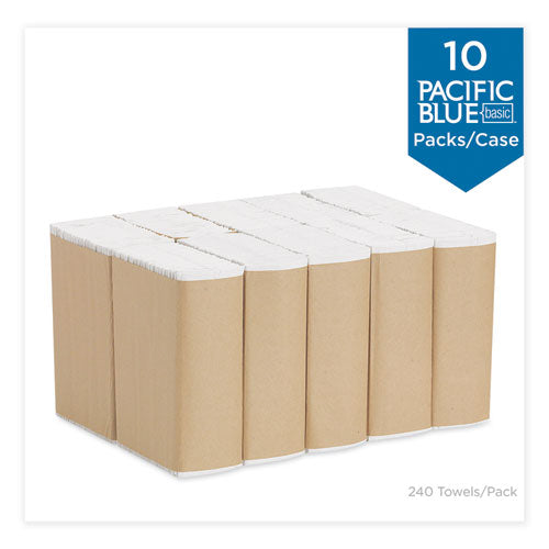 Pacific Blue Basic C-fold Paper Towels, 10.1 X 13.2, White, 240/pack, 10 Packs/carton