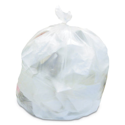 High-density Waste Can Liners, 45 Gal, 22 Microns, 40" X 48", Natural, 25 Bags/roll, 6 Rolls/carton