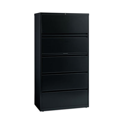 Lateral File Cabinet, 5 Letter/legal/a4-size File Drawers, Black, 30 X 18.62 X 67.62