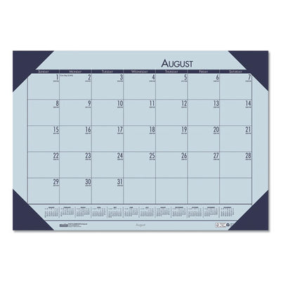 Ecotones Recycled Academic Desk Pad Calendar, 18.5 X 13, Orchid Sheets, Cordovan Corners, 12-month (aug-july): 2022-2023