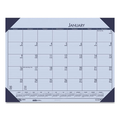 Ecotones Recycled Monthly Desk Pad Calendar, 22 X 17, Sunset Orchid Sheets, Cordovan Corners, 12-month (jan To Dec): 2023