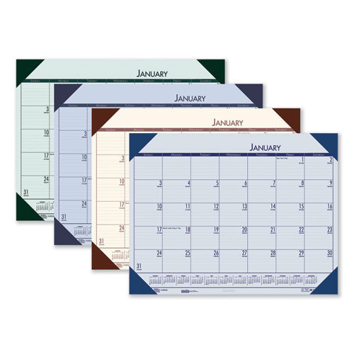 Ecotones Recycled Monthly Desk Pad Calendar, 22 X 17, Sunset Orchid Sheets, Cordovan Corners, 12-month (jan To Dec): 2023
