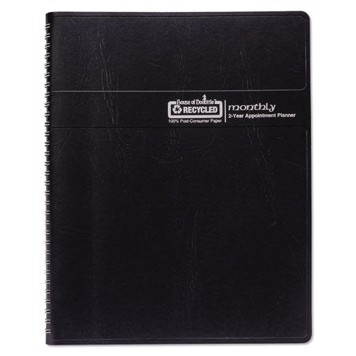Recycled Two Year Monthly Planner With Expense Logs, 8.75 X 6.88, Black Cover, 24-month (jan To Dec): 2023 To 2024