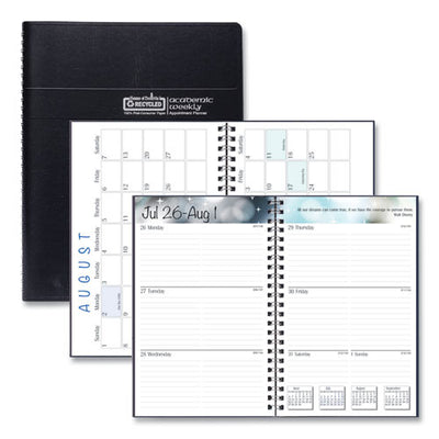 Recycled Academic Weekly/monthly Appointment Planner, 8 X 5, Black Cover, 13-month (aug To Aug): 2022 To 2023