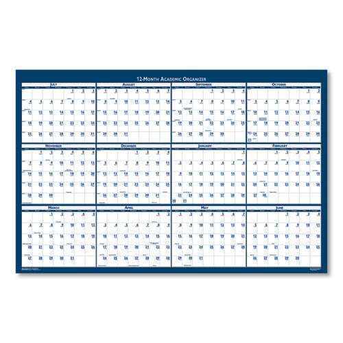 Academic Year Recycled Poster Style Reversible/erasable Yearly Wall Calendar, 24 X 37, 12-month (july To June): 2022 To 2023