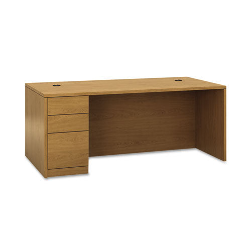 10500 Series "l" Workstation Right Pedestal Desk With Full-height Pedestal, 72" X 36" X 29.5", Mahogany