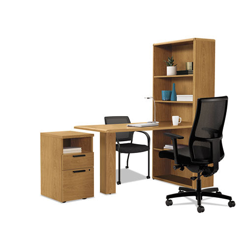 10700 Series Peninsula With End Panel, Wood Support Column, 60w X 30d X 29.5h, Harvest
