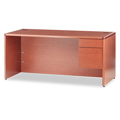 10700 Series "l" Workstation Desk With Three-quarter Height Pedestal On Right, 66" X 30" X 29.5", Harvest