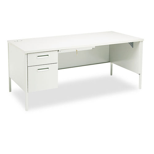 Metro Classic Series Right Pedestal "l" Workstation Desk, 66" X 30" X 29.5", Harvest/putty
