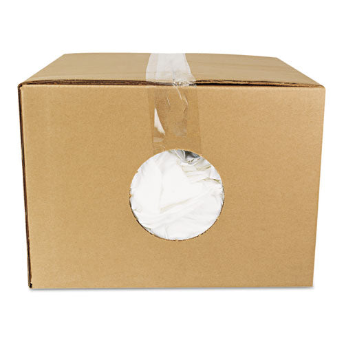 New Bleached White T-shirt Rags, Multi-fabric, 25 Lb Polybag