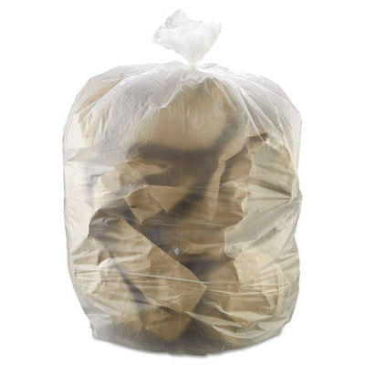 High-density Interleaved Commercial Can Liners, 55 Gal, 17 Microns, 36" X 60", Clear, 200/carton