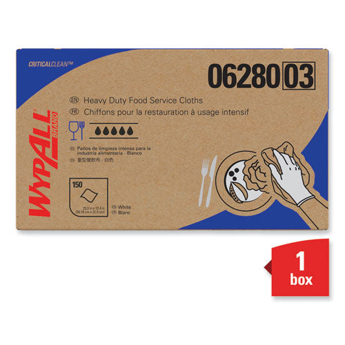 X80 Foodservice Towel, Kimfresh Antimicrobial Hydroknit, 12 X 23.4, White/blue Stripe, 150/carton
