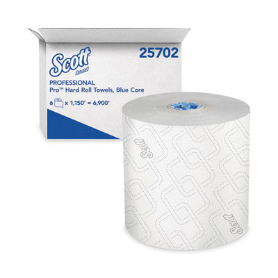 Pro Hard Roll Paper Towels With Elevated Scott Design For Scott Pro Dispenser, Blue Core Only, 1,150 Ft Roll, 6 Rolls/carton