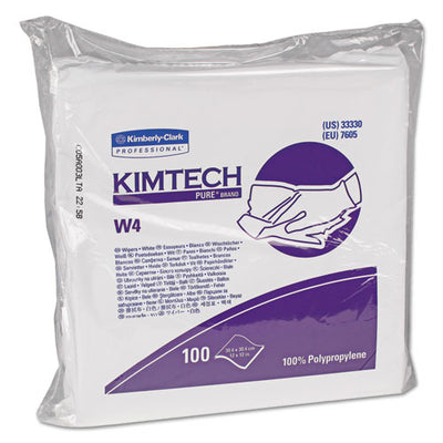 W4 Critical Task Wipers, Flat Double Bag, 12 X 12, White, 100/bag, 5 Bags/carton