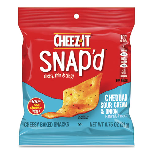 Snap'd Crackers Variety Pack, Cheddar Sour Cream And Onion; Double Cheese, 0.75 Oz Bag, 42/carton