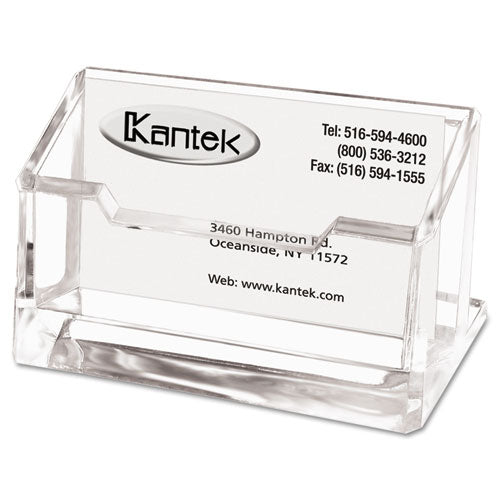 Acrylic Business Card Holder, Holds 80 Cards, 4 X 1.88 X 2, Clear