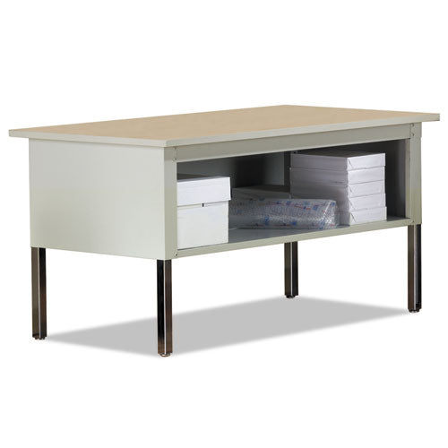 Mailflow-to-go Mailroom System Table, Square, 30w X 30d X 29 To 36h, Pebble Gray