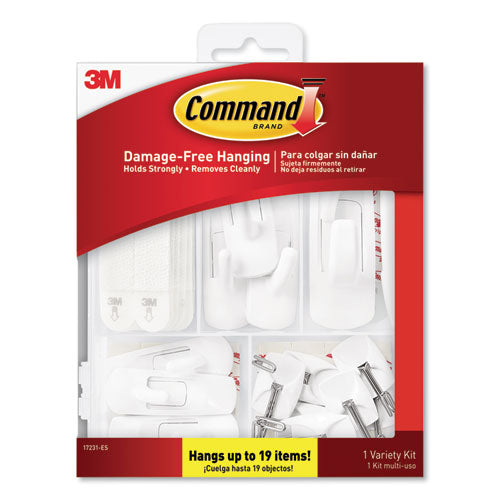 Clear Hooks And Strips, Assorted Sizes, Plastic, 0.05 Lb; 2 Lb; 4-16 Lb Capacities, 16 Picture Strips/15 Hooks/22 Strips/pack