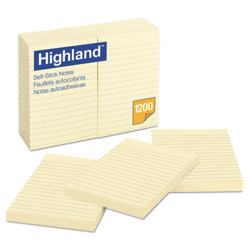 Self-stick Notes, 3" X 5", Yellow, 100 Sheets/pad, 12 Pads/pack