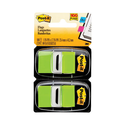 Standard Page Flags In Dispenser, Bright Green, 100 Flags/dispenser