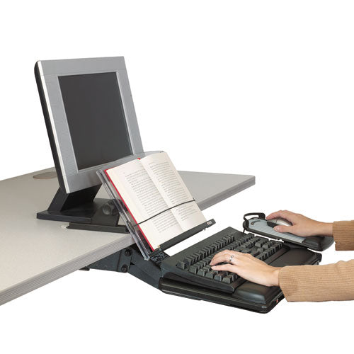 In-line Freestanding Copyholder, 300 Sheet Capacity, Plastic, Black/clear