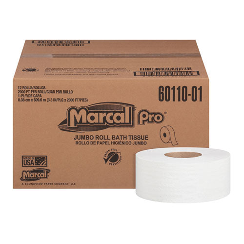100% Recycled Bathroom Tissue, Septic Safe, 2-ply, White, 3.3" X 1,000 Ft, 12 Rolls/carton