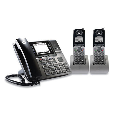 4 Line Phone System Bundle, 2 Additional Cordless Handsets