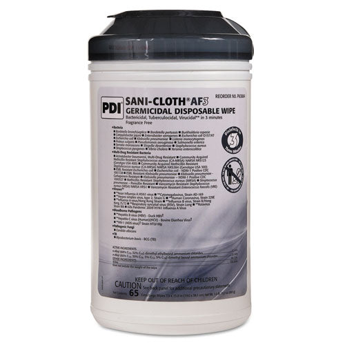 Sani-cloth Af3 Germicidal Disposable Wipes, 6 X 6.75, 160 Wipes/canister, 12 Canisters/carton