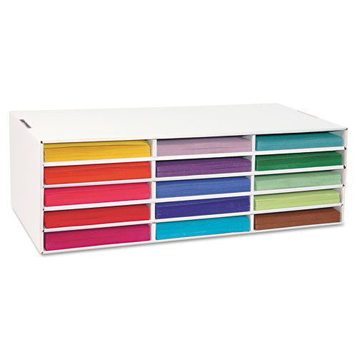 Classroom Construction Paper Storage, 10 Compartments, 26.88 X 16.88 X 18.5, White