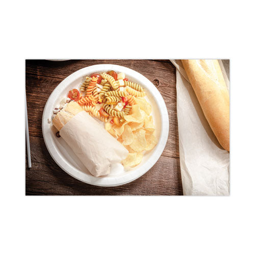 Earthchoice Pressware Compostable Dinnerware, Plate, 9" Dia, White, 450/carton