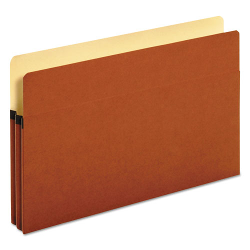 Standard Expanding File Pockets, 3.5" Expansion, Legal Size, Red Fiber, 25/box