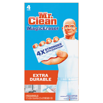 Magic Eraser Extra Durable, 4.6 X 2.4, 0.7" Thick, White, 4/box, 8 Boxes/carton