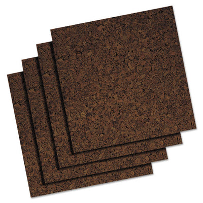 Cork Panel Bulletin Board, 12 X 12, Brown, 4 Panels/pack