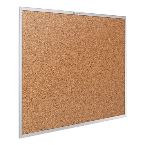 Classic Series Cork Bulletin Board, 36 X 24, Natural Surface, Silver Anodized Aluminum Frame