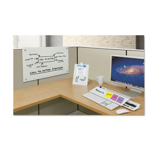 Infinity Magnetic Glass Dry Erase Cubicle Board, 30 X 18, White Surface